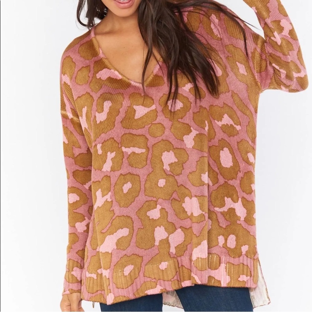 Show Me Your MuMu - Hug Me Sweater Rosy Leopard Knit